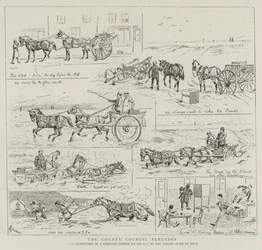 The County Council Election, the Adventures of a Presiding Officer on his Way to the Polling Place in Essex